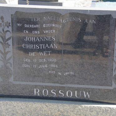 ROSSOUW Johannes Christiaan De Wet 1900-1969