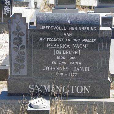 SYMINGTON Johannes Daniel 1918-1977 &amp; Rebekka Naomi de BRUYN 1925-1969