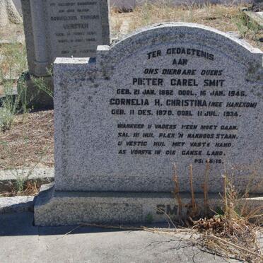 SMIT Pieter Carel 1862-1945 &amp; Cornelia H. Christina HANEKOM 1970-1934