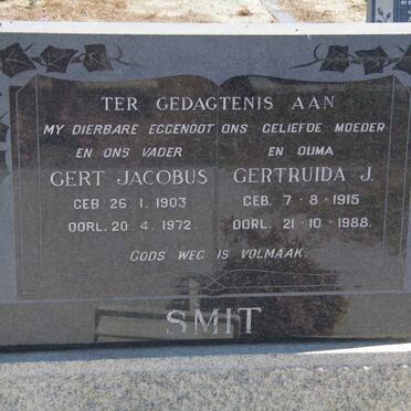 SMIT Gert Jacobus 1903-1972 &amp; Gertruida J. 1915-1988