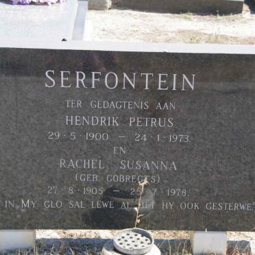 SERFONTEIN Hendrik Petrus 1900-1973 &amp; Rachel Susanna GOBREGTS 1905-1978