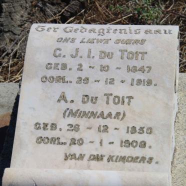 TOIT G.J.I., du 1847-1919 &amp; A. MINNAAR 1850-1908