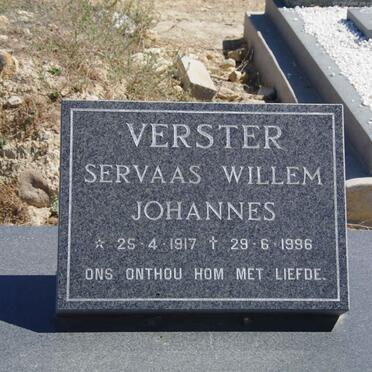 VERSTER Servaas Willem Johannes 1917-1996