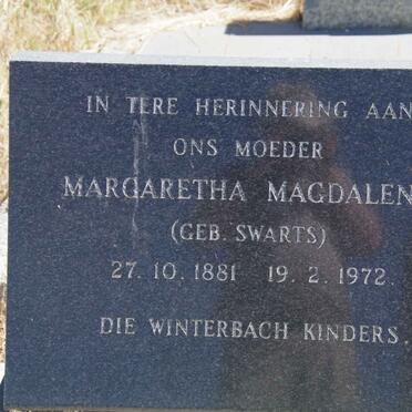 WINTERBACH Margaretha Magdalena nee SWARTS 1881-1972
