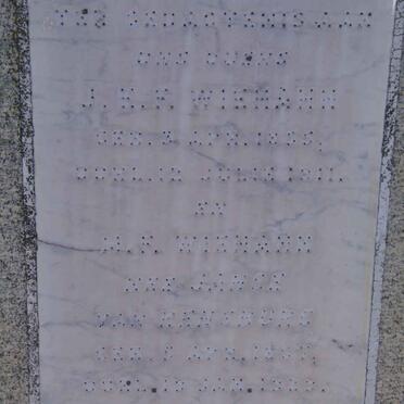 WIEHAHN J.H.F. 1855-1911 &amp; M.F. Janse van RENSBERG 18??-1929