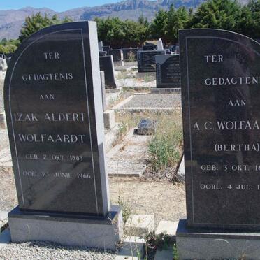 WOLFAARDT Izak Albert 1883-1966 &amp; A.C. 1884-1956