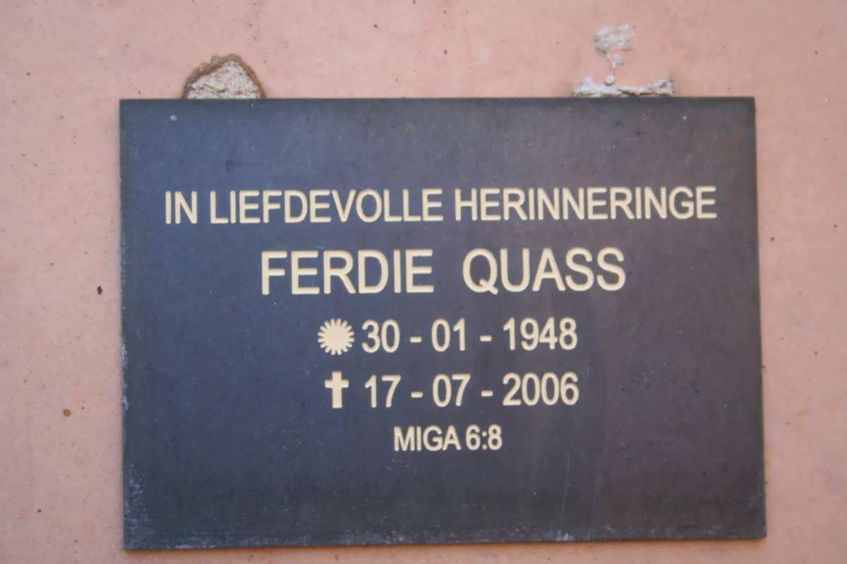 QUASS Ferdie 1948-2006