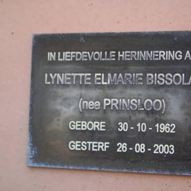 BISSOLATI  Lynette Elmarie nee PRINSLOO 1962-2003