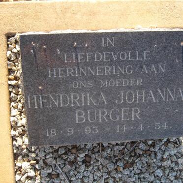 BURGER Hendrika Johanna 1893-1954 