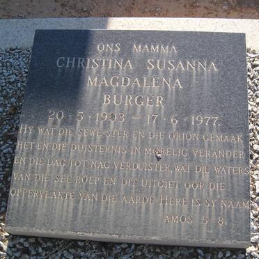 BURGER Gerhardus Cornelis 1885-1961 :: BURGER Christina Susanna Magdalena 1903-1977 