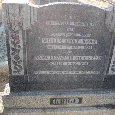 KRIGE Willem Adolf -1936 &amp; Anna Elizabeth VAN ZYL -1946