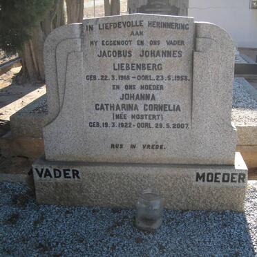 LIEBENBERG Jacobus Johannes 1918-1953 &amp; Johanna Catharina Cornelia MOSTERT 1922-2007