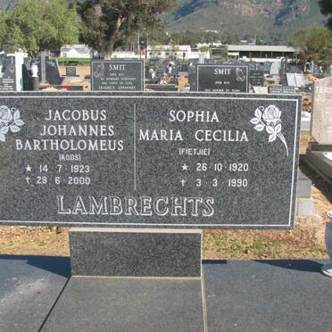 LAMBRECHTS Jacobus Johannes Bartholomeus 1923-2000 &amp; Sophia Maria Cecilia 1920-1990