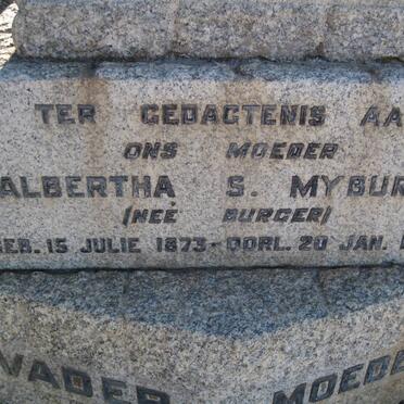 MYBURGH Stephanus C.1860-1932 &amp; Albertha S. BURGER 1873-1950