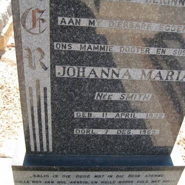 MEYER Johanna Maria nee SMITH 1922-1959 