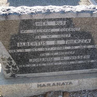 THIERZEN Albertus B. 1877-1948 &amp; Johanna M. VISSER 1884-1969