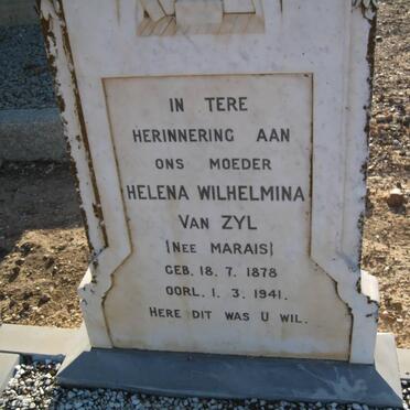 ZYL Helena Wilhelmina, van nee MARAIS 1878-1941