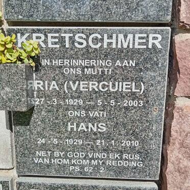 KRETSCHMER Hans 1929-2010 &amp; Ria VERCUIEL 1928-2003