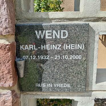 WEND Karl-Heinz 1932-2000