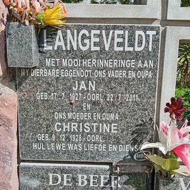 LANGEVELDT Jan 1927-2011 Christine 1928-