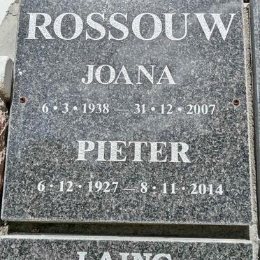 ROSSOUW Pieter 1927-2014 &amp; Joana 1938-2007