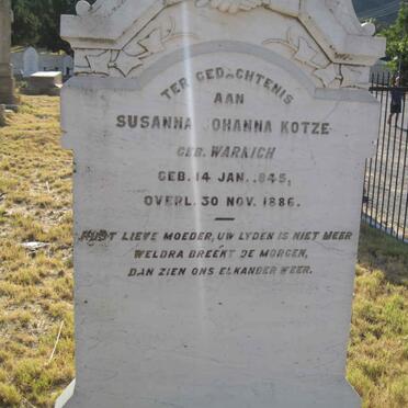 KOTZE Susanna Johanna nee WARNICH 1845-1886