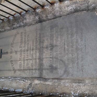 PARROTT William 1821-1881 :: PARROTT Emma Maria 1854-1878 