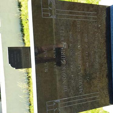 STOFBERG Hendrik Christoffel 1885-1966 &amp; Martha Sophia DU TOIT 1887-1966