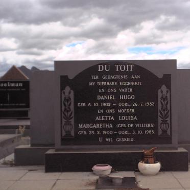 TOIT Daniel Hugo, du 1902-1982 &amp; Aletta Louisa Margaretha DE VILLIERS 1900-1988