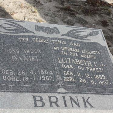 BRINK Daniel 1884-1967 &amp; Elizabeth C.J. DU PREEZ 1889-1957
