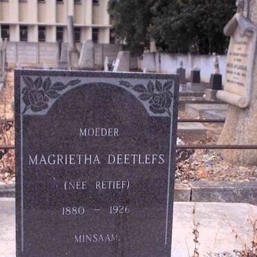 DEETLEFS Magrietha nee RETIEF 1880-1926