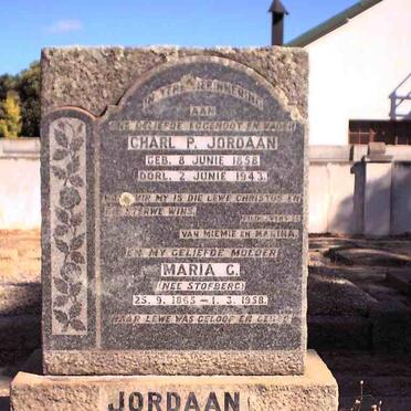 JORDAAN Charl P. 1854-1943 &amp; Maria C. STOFBERG 1865-1958