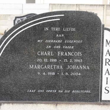 MARAIS Charl Francois 1916-1963 &amp; Margretha Johanna 1918-2004