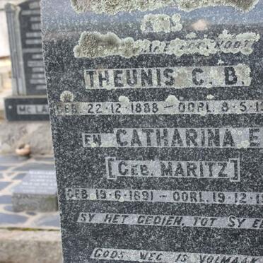 STOFBERG Theunis C.B. 1888-1950 &amp; Catharina E. MARITZ 1891-1978