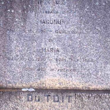 TOIT Jacobus, du 1874-1941 &amp; Maria 1872-1956