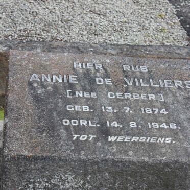 VILLIERS Annie, de nee GERBER 1874-1946