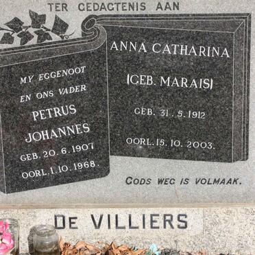 VILLIERS Petrus Johannes, de 1907-1968 &amp; Anna Catharina MARAIS 1912-2003