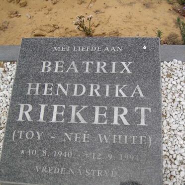 RIEKERT Beatrix Hendrika nee WHITE 1940-1994