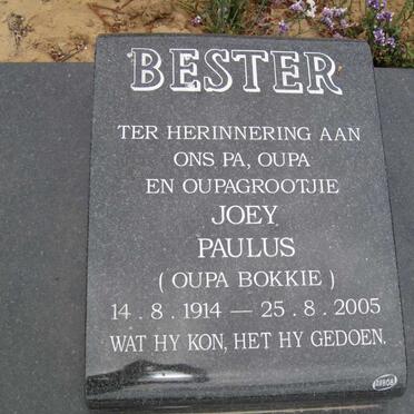 BESTER Joey Paulus 1914-2005
