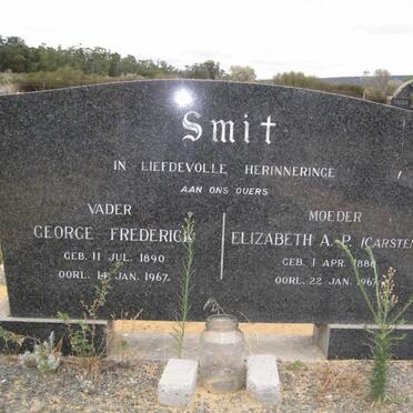 SMIT George Frederick 1890-1967 &amp; Elizabeth A.P. CARSTENS 1888-1967