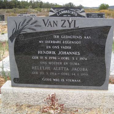 ZYL Hendrik Johannes, van 1896-1974 &amp; Heletjie Aletta Jacoba 1914-1999
