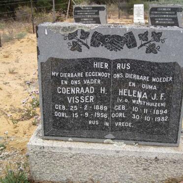 VISSER Coenraad H. 1889-1956 &amp; Helena J.F VAN DER WESTHUIZEN 1894-1982