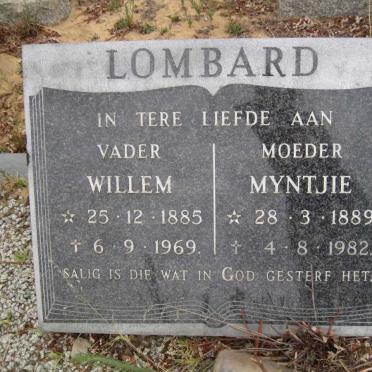 LOMBARD Willem 1885-1969 &amp; Myntjie 1889-1982