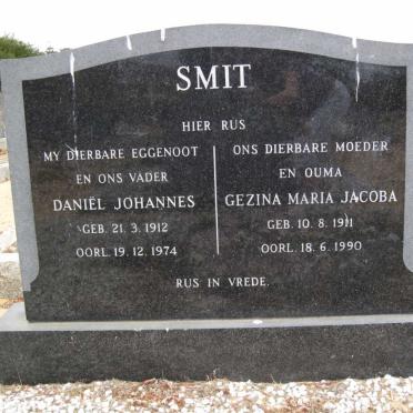 SMIT Daniël Johannes 1912-1974 &amp; Gezina Maria Jacoba 1911-1990