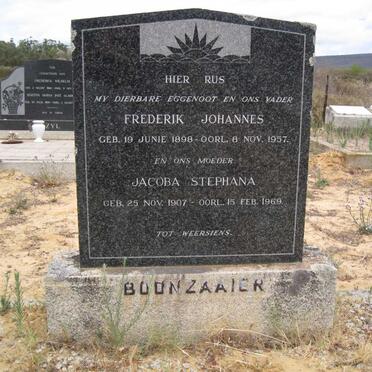 BOONZAAIER Frederik Johannes 1898-1957 &amp; Jacoba Stephana 1907-1969