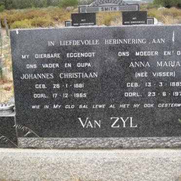 ZYL Johannes Christiaan, van 1881-1965 &amp; Anna Maria VISSER 1885-1979