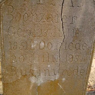 BOONZAIER F.A. 1851-1934