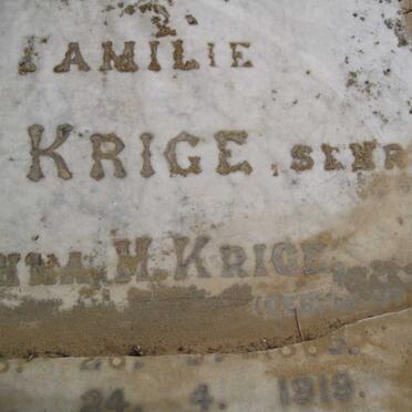 KRIGE Anna M. 18??-1919