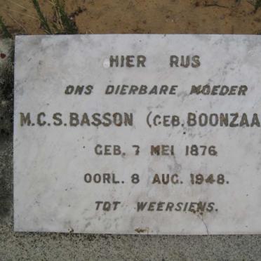 BASSON M.C.S. nee BOONZAAIER 1876-1948