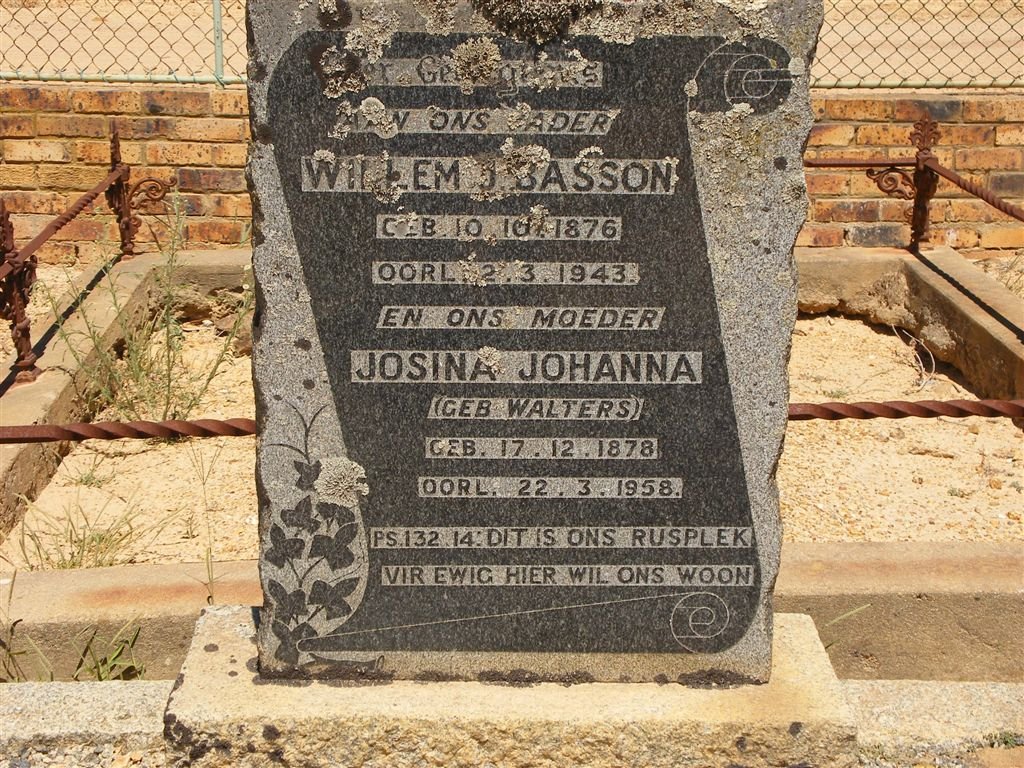 BASSON Willem J. 1876-1943 &amp; Josina Johanna WALTERS 1878-1958